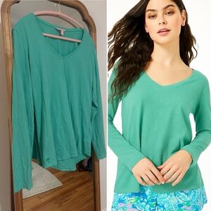 Lilly Pulitzer Etta Green Longsleeve Tee